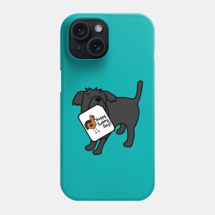 Cute Dog with Thanksgiving Turkey Greetings Phone Case