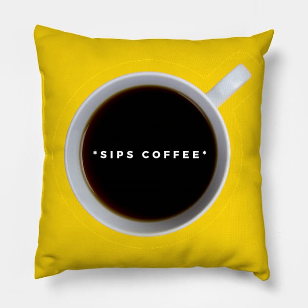 Sips Coffee Pillow by applebubble