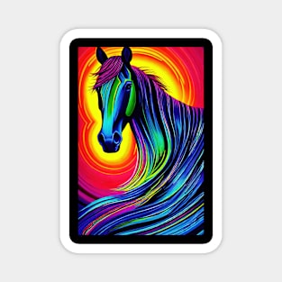 Psychedelic Pop art - HORSE Magnet