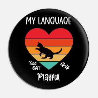 My Language Playful Cat Pin