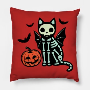 Black Cat Halloween Pillow