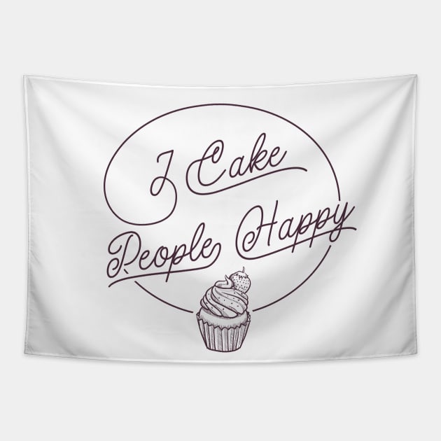 Funny retro pastry cupcake quote design for baking lovers Tapestry by emmjott