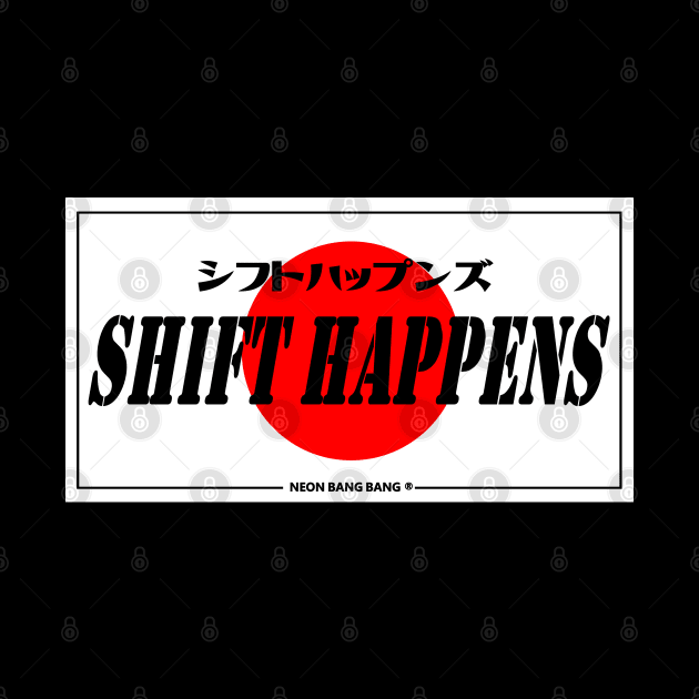 JDM "Shift Happens" Bumper Sticker Japanese License Plate Style by Neon Bang Bang
