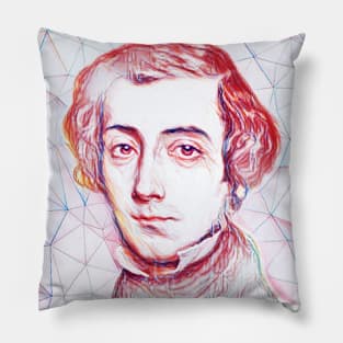 Alexis de Tocqueville Portrait | Alexis de Tocqueville Artwork | Line Art Pillow