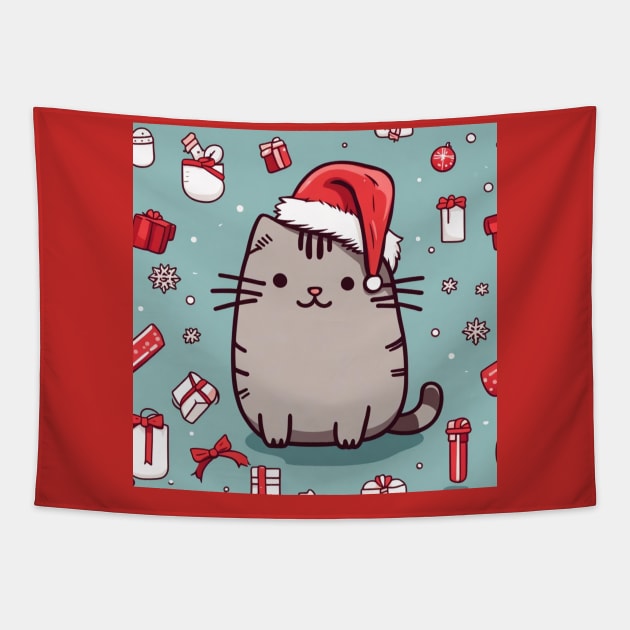 Pu-sheen Santa kitty Tapestry by Love of animals