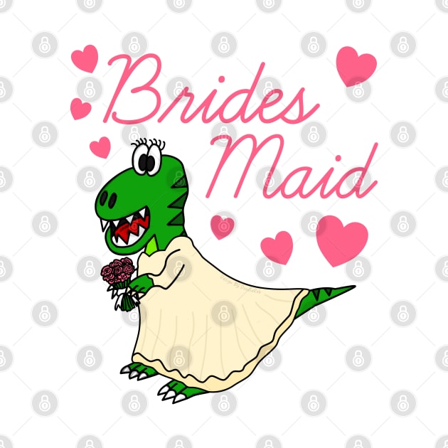 Bridesmaid Dinosaur Funny Bachelorette Party Wedding by doodlerob