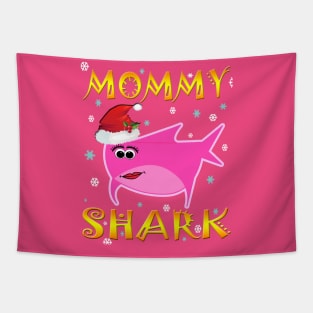 Christmas Mommy Shark Funny  Design Gift Idea Tapestry