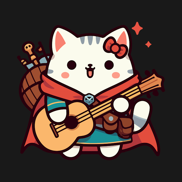 Cute Bard Cat by Chibi Pops