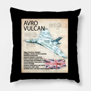 Avro Vulcan Bomber Aircraft Avro Aeroplane RAF Plane Da Vinci Pillow