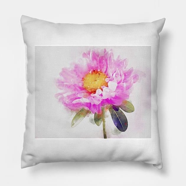 Daisy Watercolor Pillow by joanniecandi