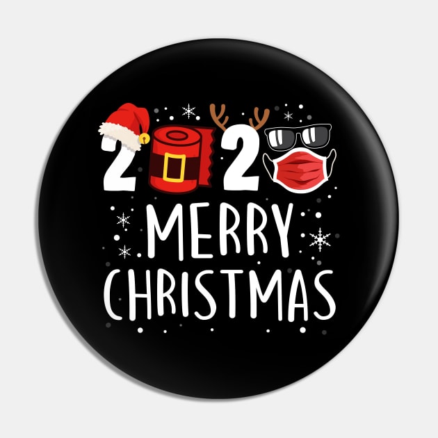 Merry Christmas 2020 Santa's Hat Reindeer Face Mask Toilet Paper Funny Quarantine Christmas Pin by mittievance