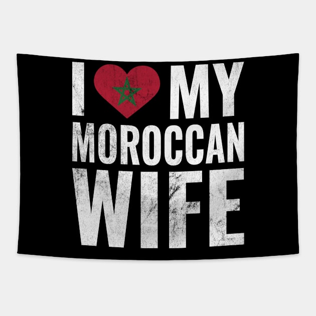 I Love My Moroccan Wife I Heart My Wife Married Couple Tapestry by BramCrye