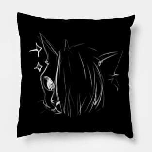 Cat meme. Funny sketch Pillow