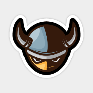 Cute and Serious Viking King Face with Horns Magnet