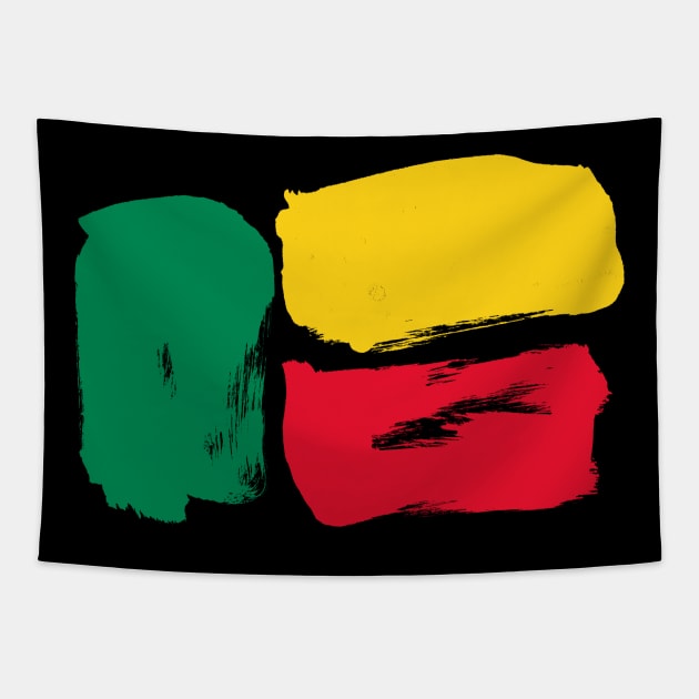 Benin Flag - Pencil Strokes Tapestry by Nikokosmos