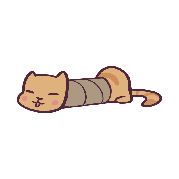 Silly Cat In Paper Roll Tube by ThumboArtBumbo