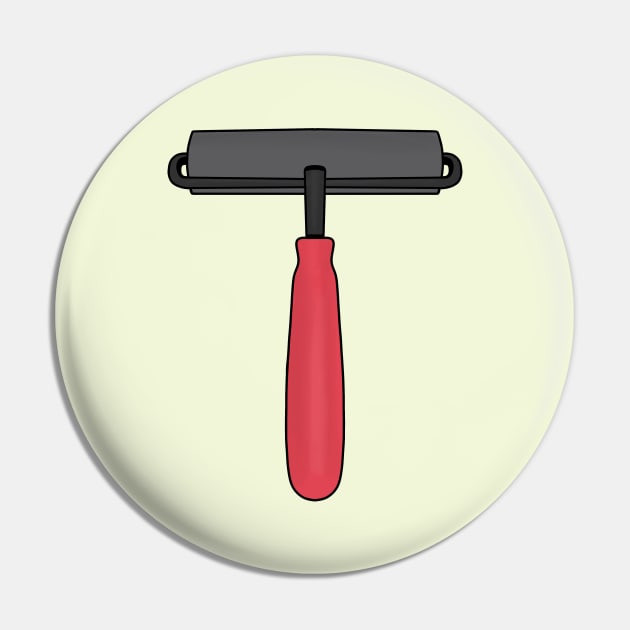 Rubber Brayer Roller Woodcut Pin by DiegoCarvalho