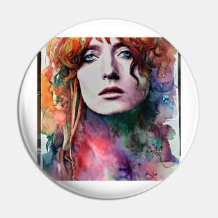 portrait of Florence Welch Pin