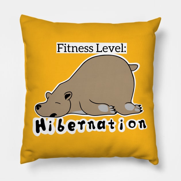 Fitness Level: Hibernation Pillow by TimAddisonArt