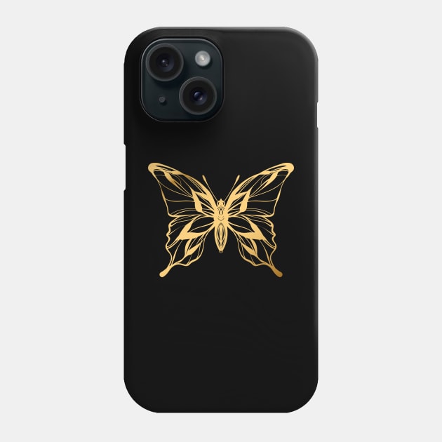 Gold butterfly Phone Case by OKUR Creative