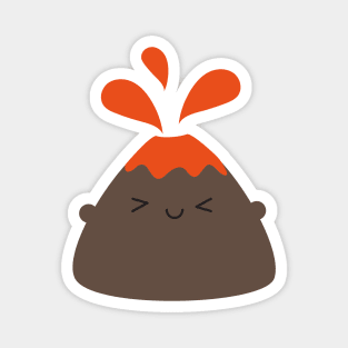 Happy Kawaii Volcano Magnet