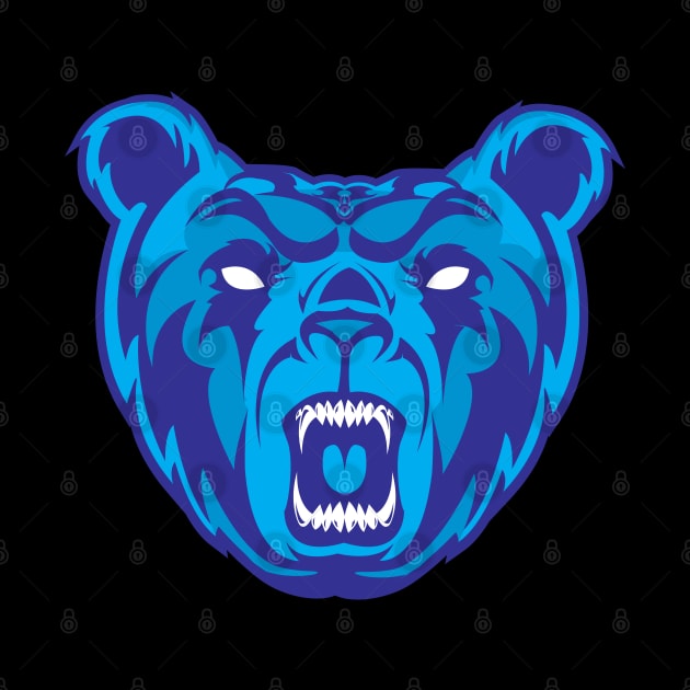 Blue Grizzly Bear Mascot by Joebarondesign