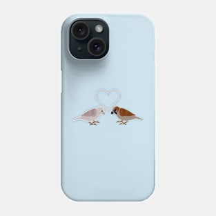 Sparrows and Seed Heart Love Birds Phone Case