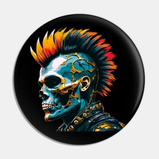 A skull with a mohawk. Pin