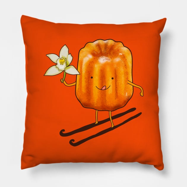 mignon cannelé sur des skis de vanille Pillow by Mimie20