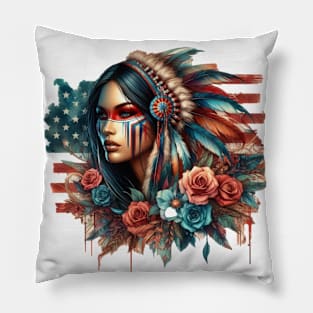 Native American, Beauty, Moonlight | Catsie Cat Pillow