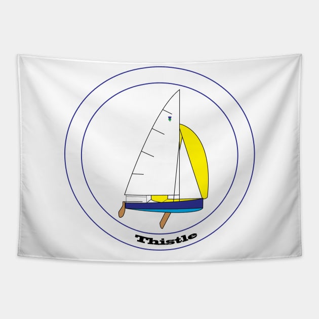 Thistle Sailboat Tapestry by CHBB