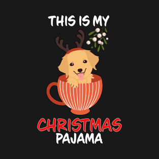 This Is My Christmas Pajama Puppy Cup Family Matching Christmas Pajama Costume Gift T-Shirt