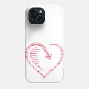 Je T'aime Modern Love Heart Fashion Tee Phone Case