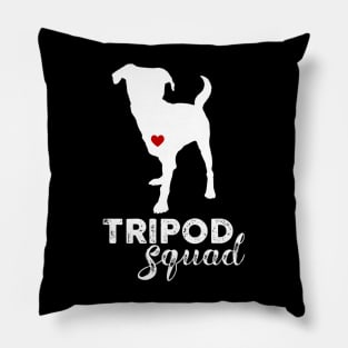 Tripod Squad, Three-Legged Dog, FRONT RIGHT LEG amputee Pillow