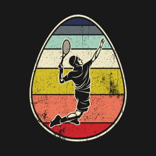 Retro Vintage Tennis Player Easter Eggs Family Kids T-Shirt