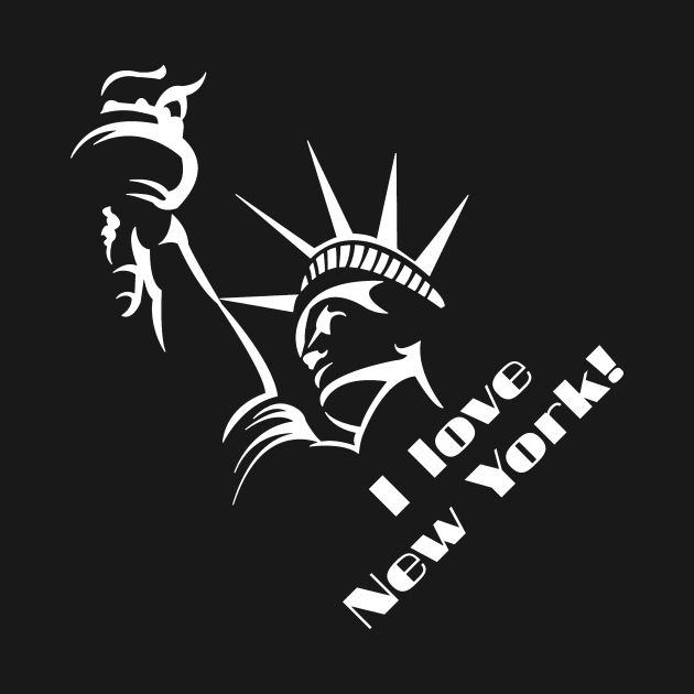 I love New York Design White by Qwerdenker Music Merch