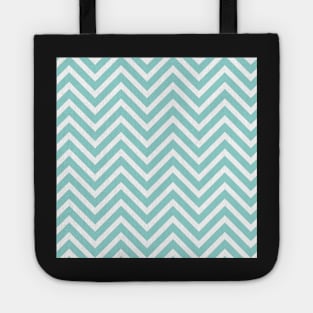 Light Blue Chevron Zig Zag Repeat Pattern Tote