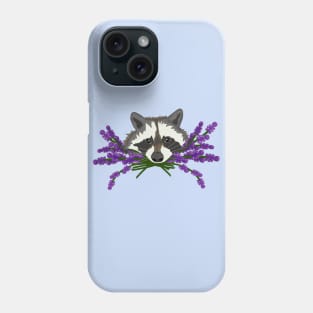 Raccoon with lavender Phone Case