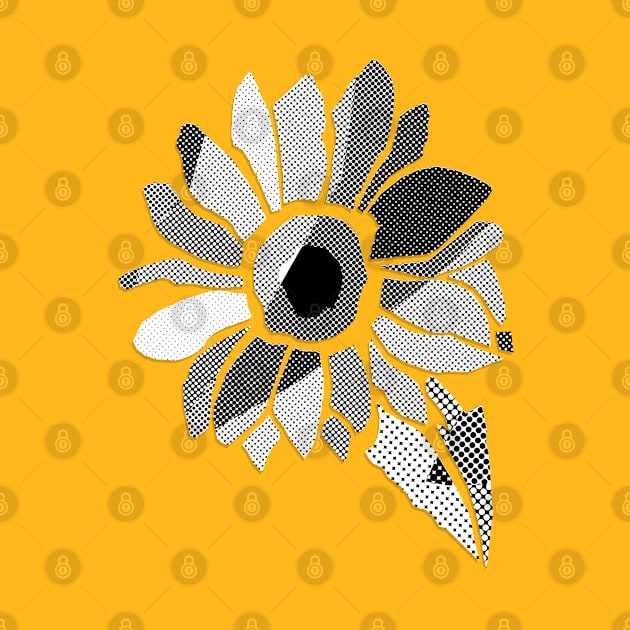 Patchwork Noir Sunflower by Jokertoons