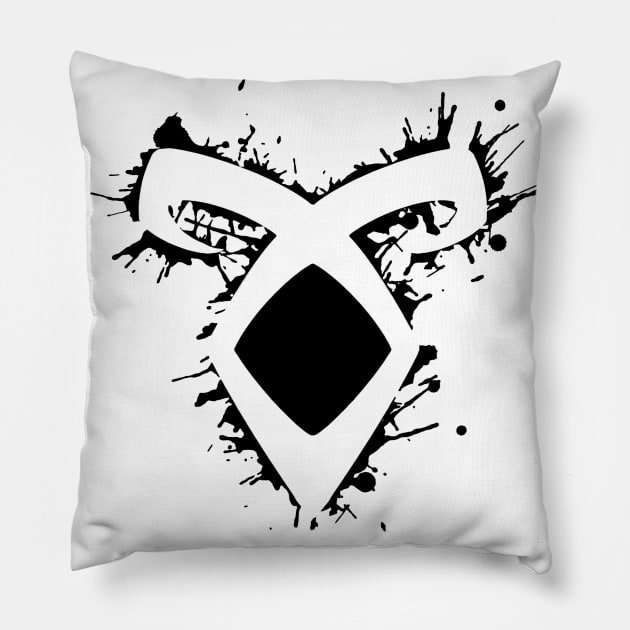 Shadowhunters rune / The mortal Instruments - Angelic power rune voids and outline splashes (black) - Clary, Alec, Izzy, Jace, Magnus - Malec Pillow by Vane22april