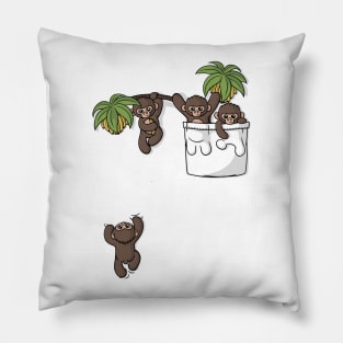 Cute Pocket Monkeys Pillow