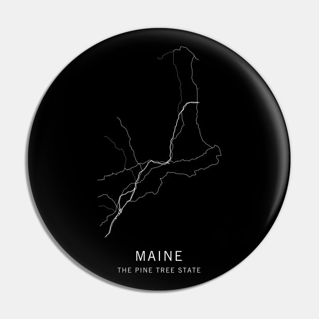 Maine State Road Map Pin by ClarkStreetPress