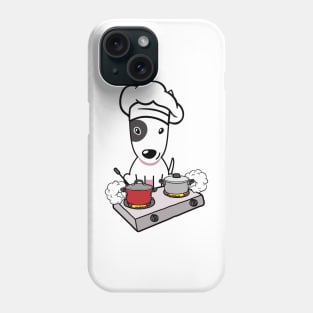 Funny bull terrier is cooking Phone Case