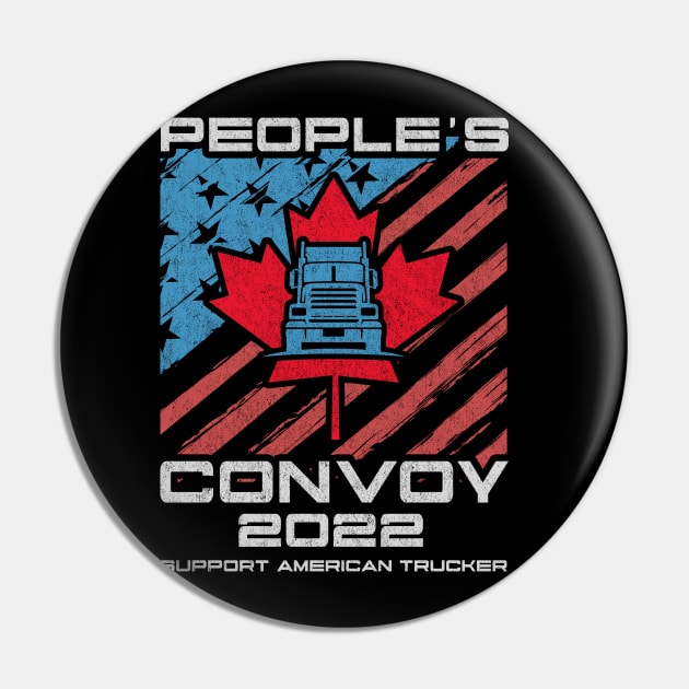 The People's Convoy 2022 Vintage America Truckers Freedom USA Pin by Retro Vintage