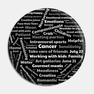 Cancer zodiac wordcloud Pin