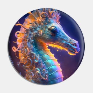 Sea Horse Animal Portrait Painting Wildlife Outdoors Adventure Pin