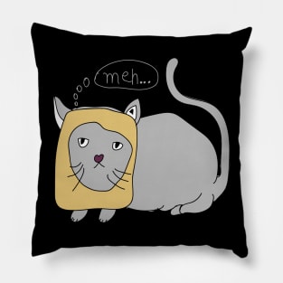 Funny Meh Cat Tee - Cute Kitten cat lovers Pillow