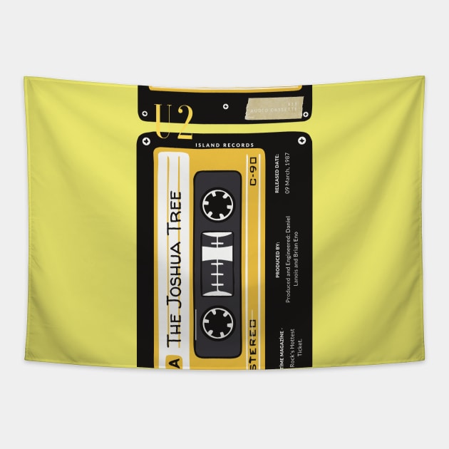 Yellow Black U2 Cassette Tape - Great Gift For U2 Lovers - Music Lovers Gift - Gift For Music Teacher Tapestry by waltzart