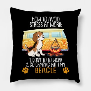 Camping With Beagle To Avoid Stress Pillow