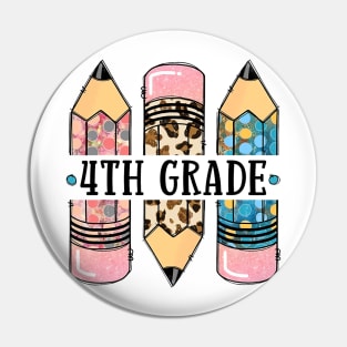 4th Grade Leopard Pencil Back To School Teachers Students Pin